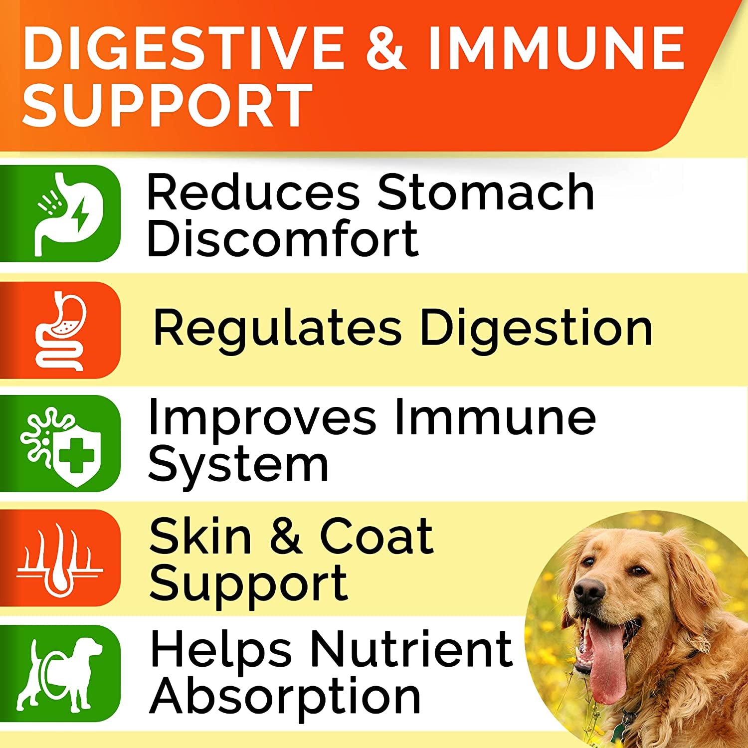 Dog Probiotics Treats for Picky Eaters - Digestive Enzymes + Prebiotics - Chewable Fiber Supplement - Allergy, Diarrhea, Gas, Constipation, Upset Stomach Relief - Improve Digestion&Immunity