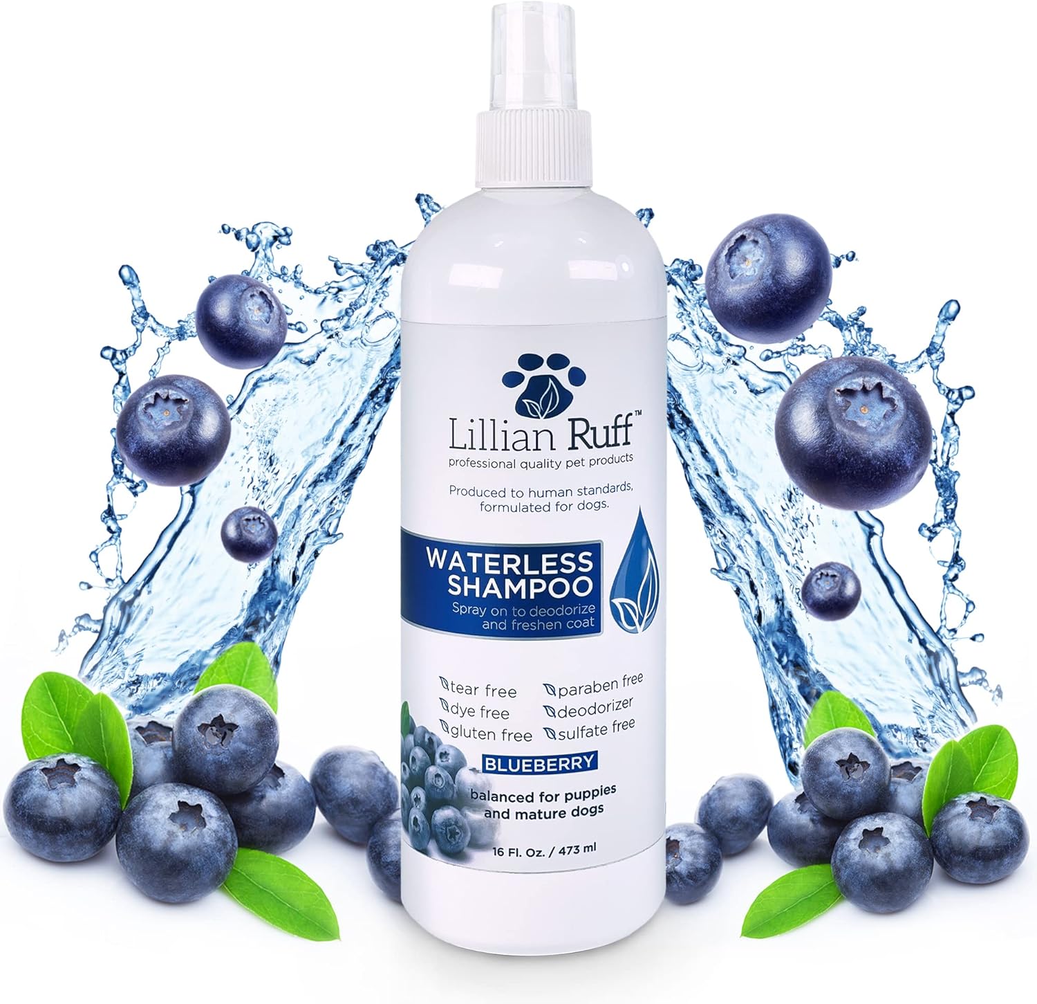 Waterless Dog Shampoo - No Rinse Quick Dry Shampoo Spray for Dogs and Cats - Tear Free Lavender Coconut Scent to Deodorize Pet Odor and Freshen Coat - Made in USA