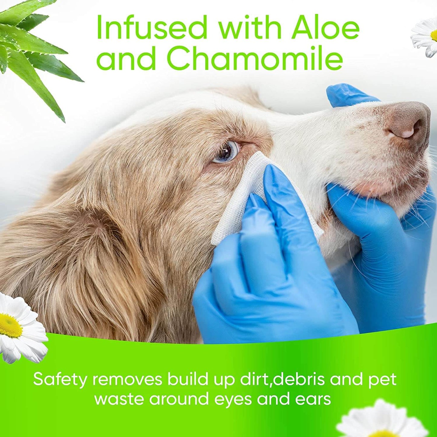 Pet Hygiene Grooming Wipes for Cats and Dogs Removes Eye Stains