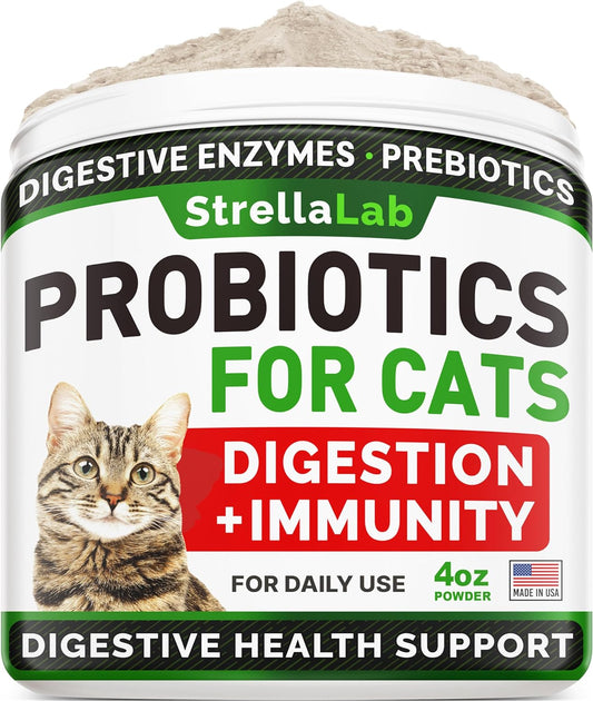 Cat Probiotic Powder — Probiotics for Cats with Diarrhea, Cat Probiotics for Indoor Cats, Health Supplies Food Supplement, Pet Probiotics, Cat Digestive Support, Constipation Relief Treats