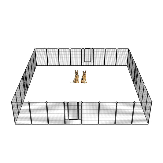 Rollick Dog Playpen Outdoor, 32 Panels 45" Height Dog Fence Exercise Pen with Doors for Large/Medium/Small Dogs, Pet Puppy Playpen for RV, Camping, Yard
